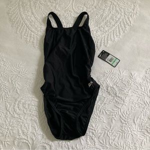 NWT Speedo Pro LT swimsuit one piece swim anthracite black size 8